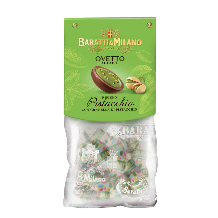 Ovetto al latte Pistaccio - Vollmilch Schokoeier mit Pistazienfüllung